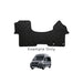 Black car mat with honeycomb pattern on a white background, example text overlay.