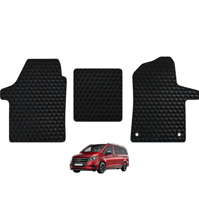 KombiLife Heavy-Duty Rubber Floor Mats For Mercedes-Benz Vito 2015+ (8 Seater) – Fronts Only