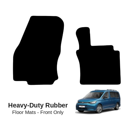 KombiLife Heavy-Duty Rubber Floor Mats For VW Caddy 5 Cargo (2021+) – Fronts Only