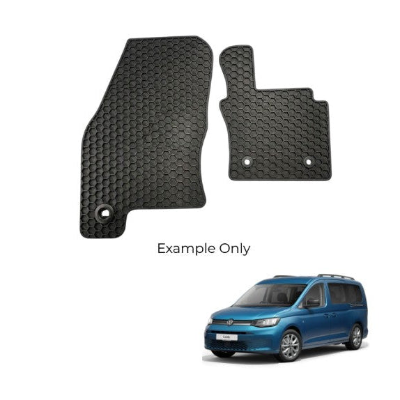 KombiLife All-Weather Rubber Floor Mats For VW Caddy 5 Cargo (2021+) – Fronts Only