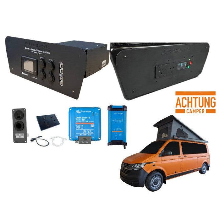 K-technik 12V 173Ah LiFePO4 Smart Lithium Power Station and 2500w Pure Sine Wave Inverter Upgrade For VW T5/T6/T6.1 Achtung Campervans with Orion XS 50A Bundle