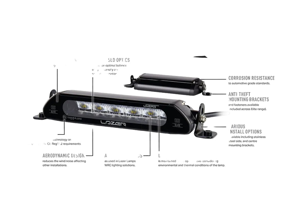 Lazer Lamps Linear-18 Elite Slimline LED Driving Light with Position Light