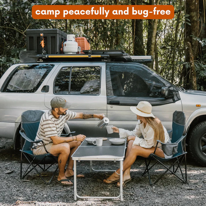 Living in a Bubble Universal Magnetic Front Window Fly Screens - For Cars and Vans - Single Fixation Point Wing Mirrors