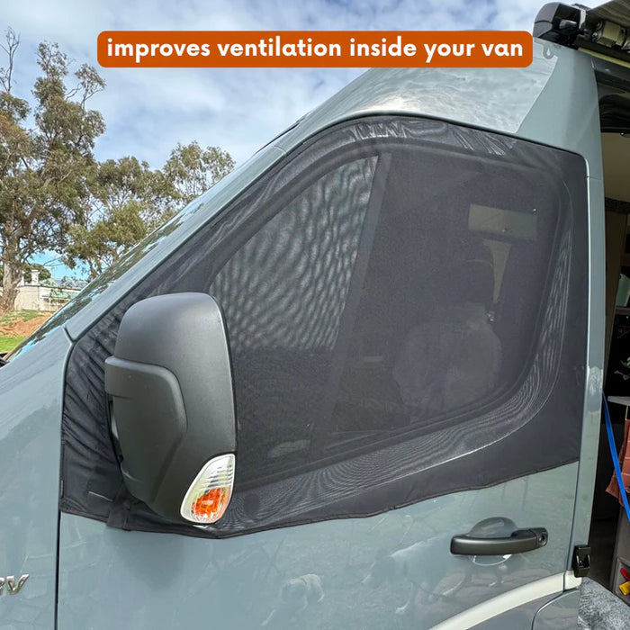Living in a Bubble Universal Magnetic Front Window Fly Screens - For Cars and Vans - Single Fixation Point Wing Mirrors