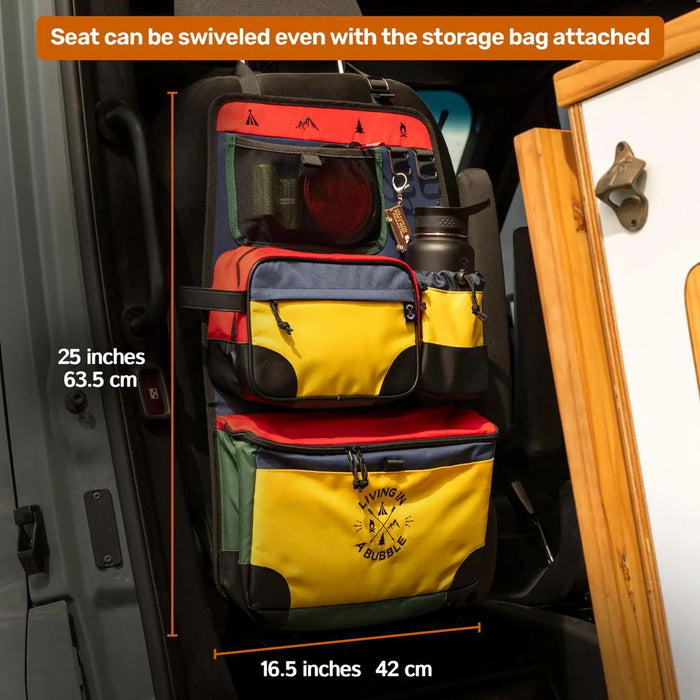 Living in a Bubble Premium Seat Back Storage with Toiletry Bag Bundle - 2 Pack