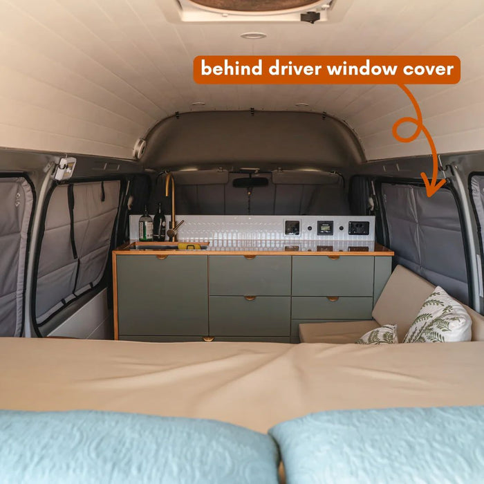 Living in a Bubble Toyota Hiace H300 SLWB Thermomat – Behind Driver Window