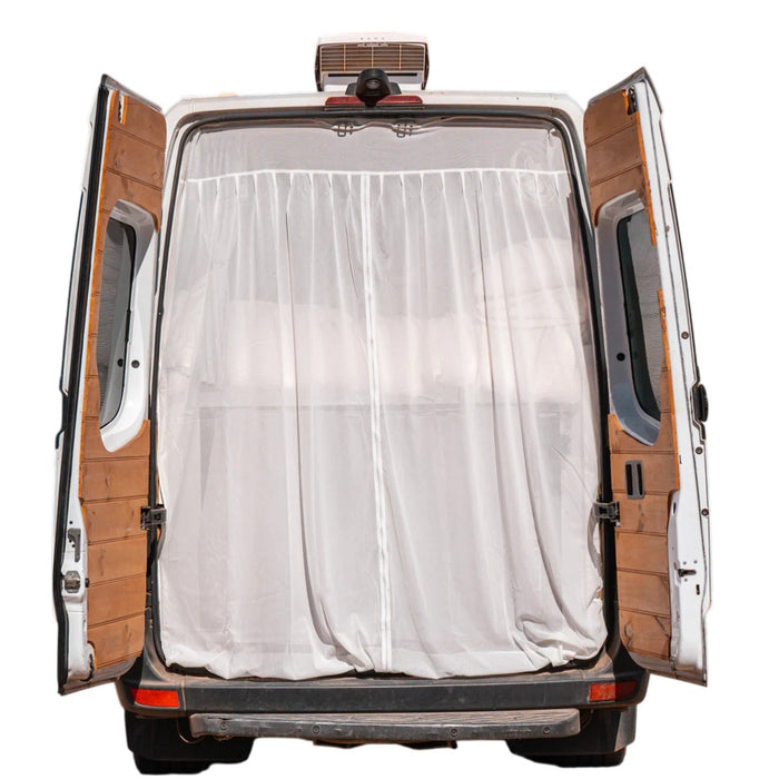 Living in a Bubble Universal Magnetic Rear Door Van Fly Screen - Large Size - White