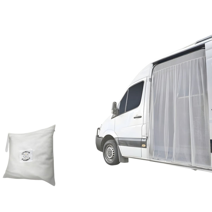 Living in a Bubble Universal Magnetic Side Door Van Fly Screen - Large Size - White