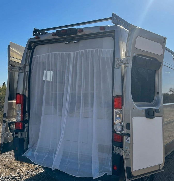 Living in a Bubble Universal Magnetic Rear Door Van Fly Screen - Large Size - White