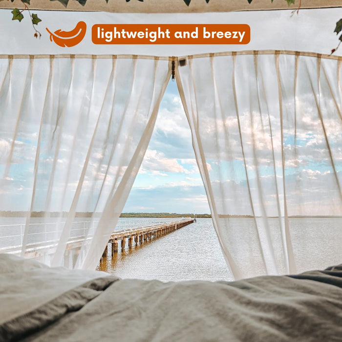 Living in a Bubble Universal Magnetic Side Door Van Fly Screen - Standard Size - White