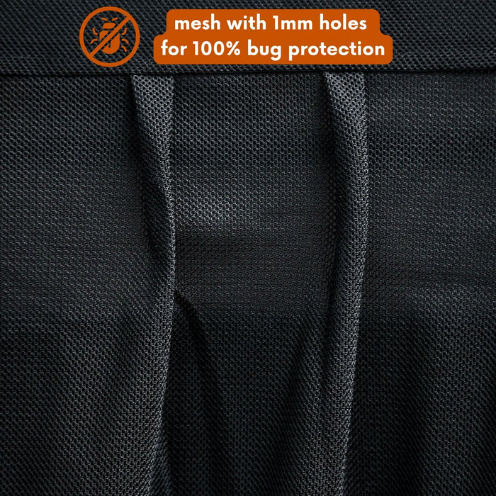 Living in a Bubble Universal Front / Side / Rear Van Fly Screen Bundle - Large Size with Single Fixation Wing Mirror - Black