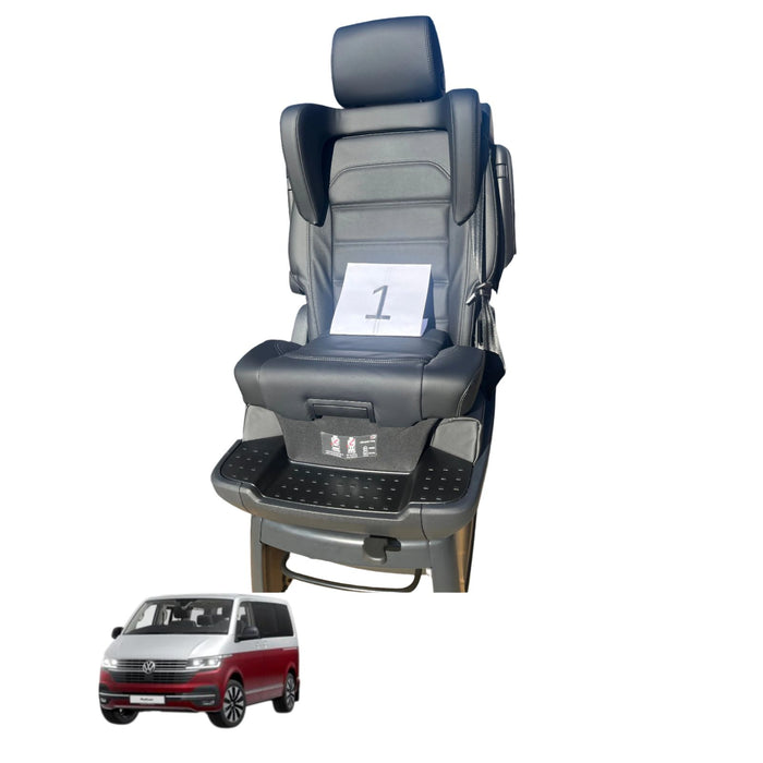 Multivan Single Captain's Chair for Rail System T6.1 Leather-Alcantara With Integrated Child Booster Seat -1