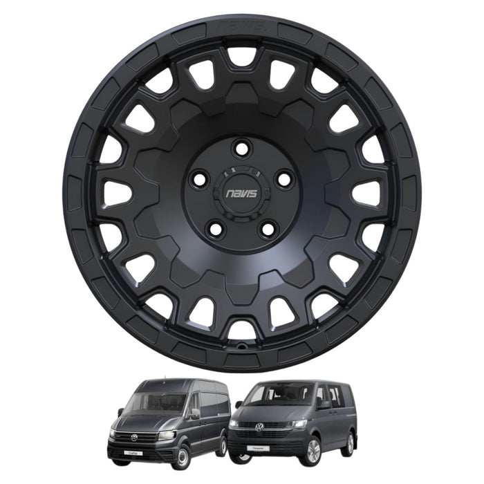 Navis Dura-AT – 17″ Satin Black Finish 8.5J 5×120 Alloy Wheels – Load Rated