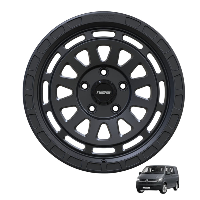 Navis Gelida-AT – 17″ Satin Black Finish 8.5J 5x120 Alloy Wheels – Load Rated