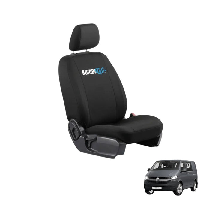 KombiLife Neoprene Cab Seat Covers For VW T6.1 Transporter – Fronts Only – (Bucket Seats / No Armrest)