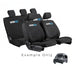 Black car seat covers with 'KombiLife' branding on a white background, with a small van image at the bottom.