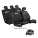 Black car seat covers with KombiLife logo on a white background, example only text displayed.