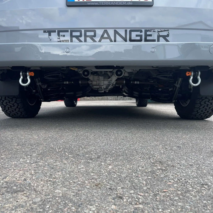 Rear Recovery Towing Eyes with Ω-Shackles – VW T7 Transporter / Ford Transit Custom V710 / Ford Tourneo 2023+ (With Counter Plates)