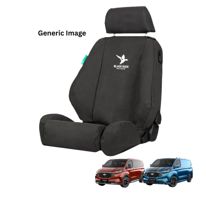 Driver & Passenger Bucket Seats with Dual Armrests (Airbag Compatible) – Seat Covers for Ford Transit Custom V710 / Tourneo 2023+