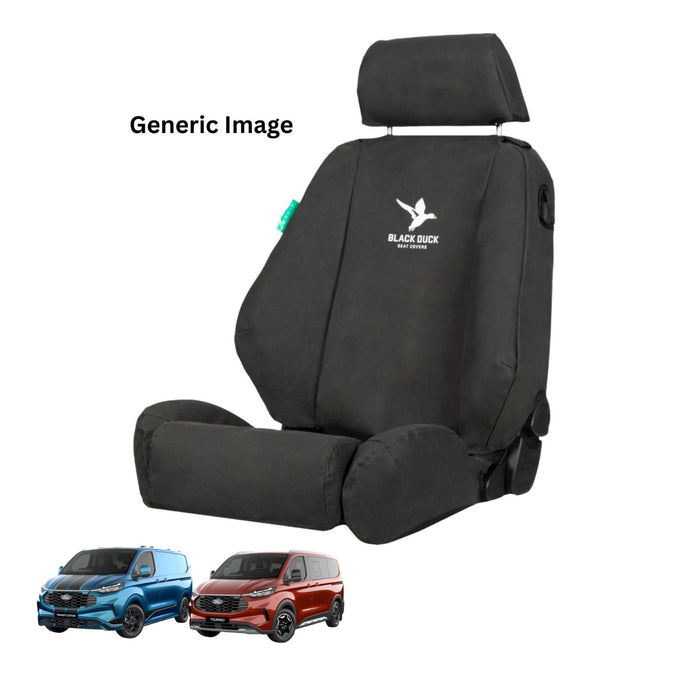 Driver & Passenger Bucket Seats with Dual Armrests (Airbag Compatible) – Seat Covers for Ford Transit Custom V710 / Tourneo 2023+