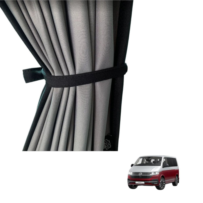 Sliding Door Camper Curtain for VW Multivan T5 & T6 & T6.1 - 1pc - LEFT - Black Rail