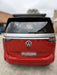 X-Country Summit roof platform on VW ID Buzz, straight rear view showing platform overhang
