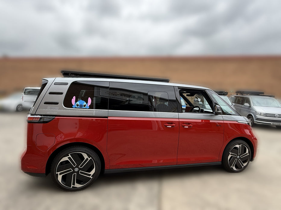VW ID Buzz LWB side profile with X-Country Summit roof platform kit installed