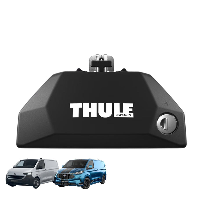 Thule Evo Flush Rail Foot – 4-Pack Black for VW T7 Transporter / T7 Caravelle / Ford Transit Custom V710 / Ford Tourneo 2023+