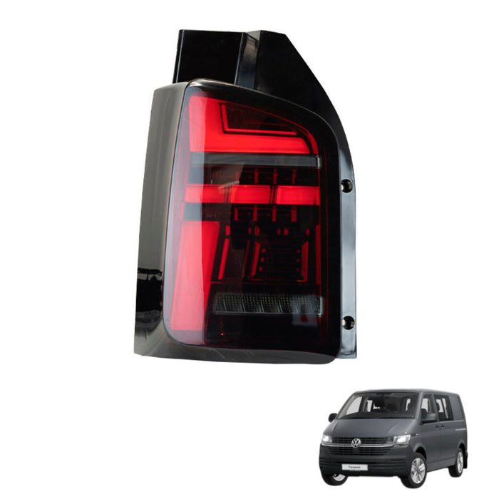 VW T5.1 (2010-15) – Rear Lights – Factory Sportline – Sequential Indicator – LED – Red Smoke (T6.1 Style)
