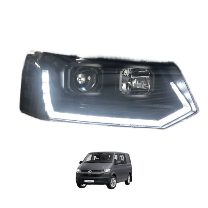VW T5.1 LED DRL V3 Headlights with Sequential Indicators (includes bulbs) – Black KIT