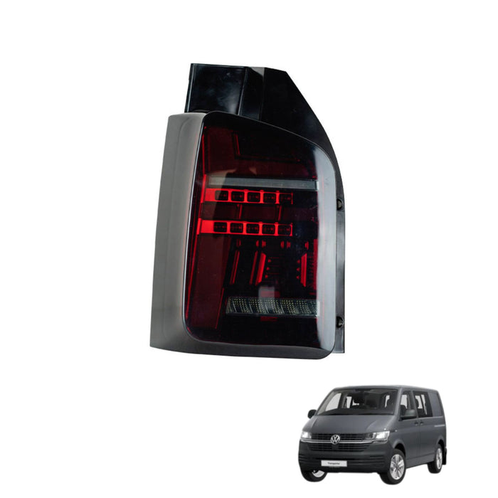 VW T5 (2003-09) – Rear Lights – Sequential Indicator – LED – Red Smoke (T6.1 Style)