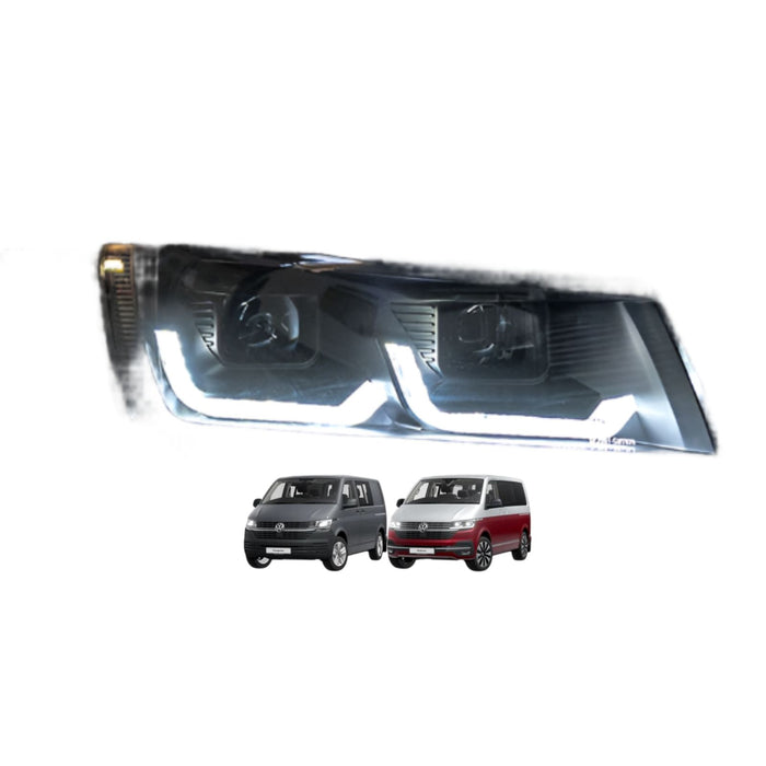 VW T6.1 LED DRL Headlights with Sequential Indicators (Includes LED Bulbs)– CHROME - KIT