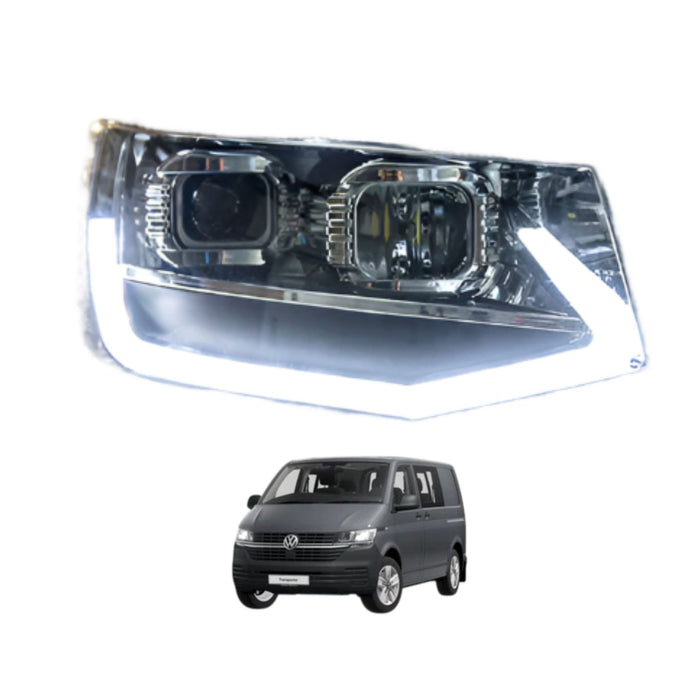 VW T6 LED DRL V3 Headlights with Sequential Indicators (includes bulbs) – CHROME - KIT