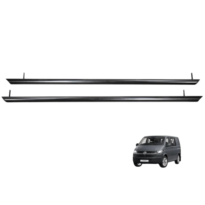 VW T6/T6.1 – 76mm Sidebars Slash Cut – No Step – LWB Black