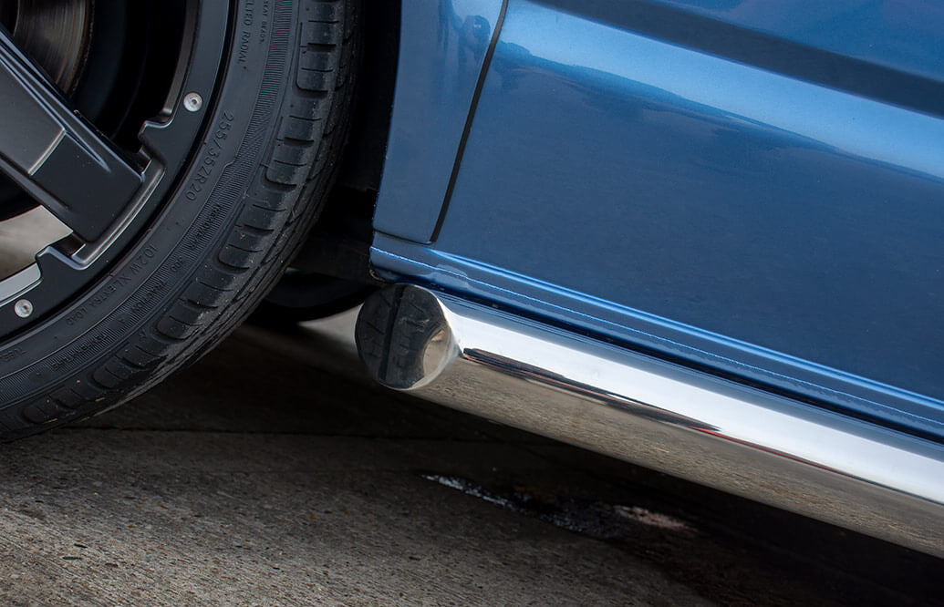 VW T6/T6.1 – 76mm Sidebars Slash Cut –  No Step – SWB Polished SS