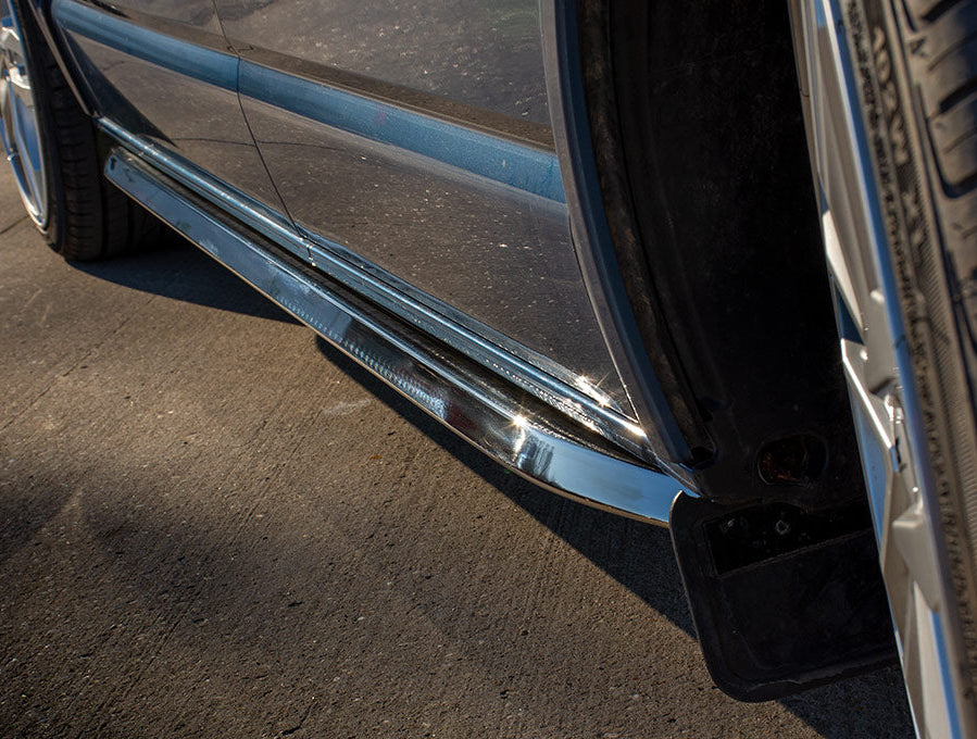 VW T6/T6.1 – Angled Trapezoid Sportline Style Sidebars – SWB Polished SS