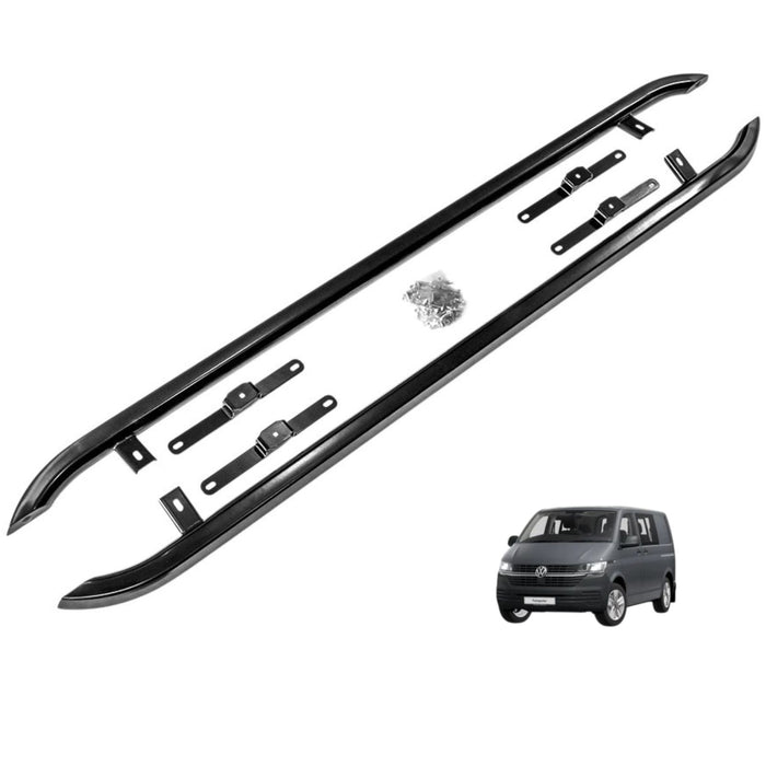 VW T6/T6.1 – Angled Trapezoid Sportline Style Sidebars – SWB Black