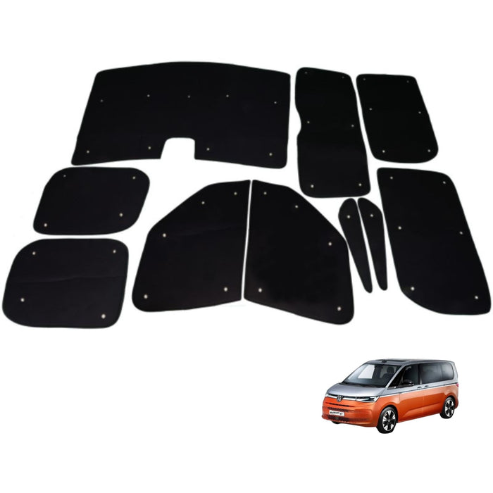 VanEssa mobilcamping - VW T7 Multivan Thermomats - Complete Set - LWB - BLACK