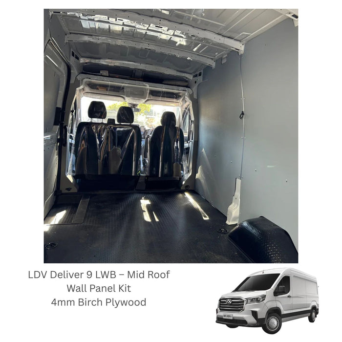 Wall Panel Kit For LDV Deliver 9 LWB – Mid Roof – 4mm Birch Plywood