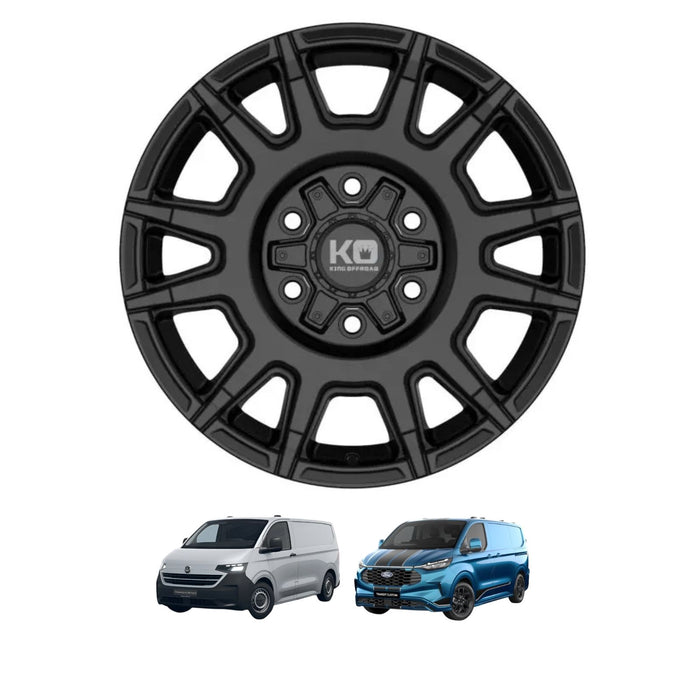 volobkt205／70R16 Wanderer (Trekka) Satin Black Finish Alloy Wheels - 17x8.5 6x120