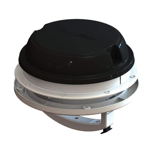 MAXXFAN Dome Plus 6in exhaust fan with LED light and sleeve in black