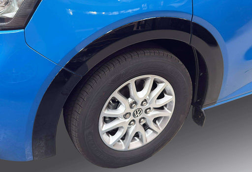 VW T7 Transporter Premium Wheel Arch Covers – Gloss Black, front wheel arch fitted close-up