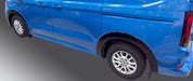 VW T7 Transporter Premium Wheel Arch Covers – Gloss Black, side profile front and rear arches fitted