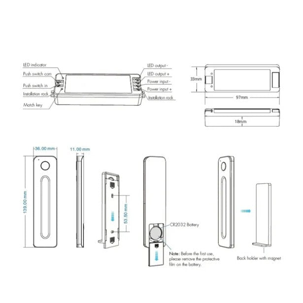 12V Wireless LED Lighting Dimmer Kit