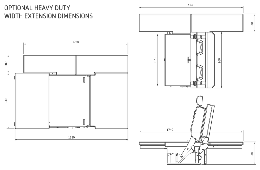 Additional Double Seating that forms a Double Bed with option Width Extension for Campervans - MSF290