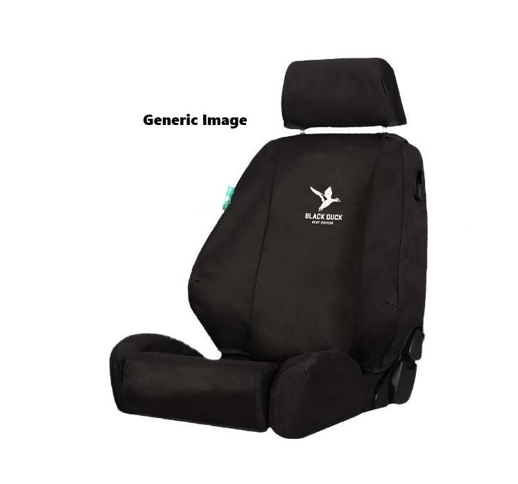 Driver Bucket Seat with Dual Armrests and Passenger 3/4 Bench with Fold down Cup Tray (Airbag Compatible) – Seat Covers for Ford Transit Custom V710