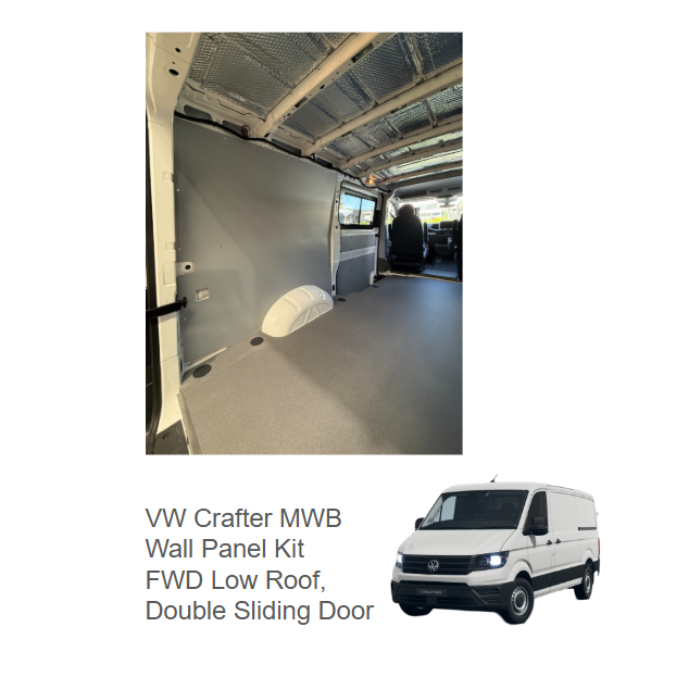 VW Crafter MWB Wall Panel Kit — FWD Low Roof, Single Sliding Door