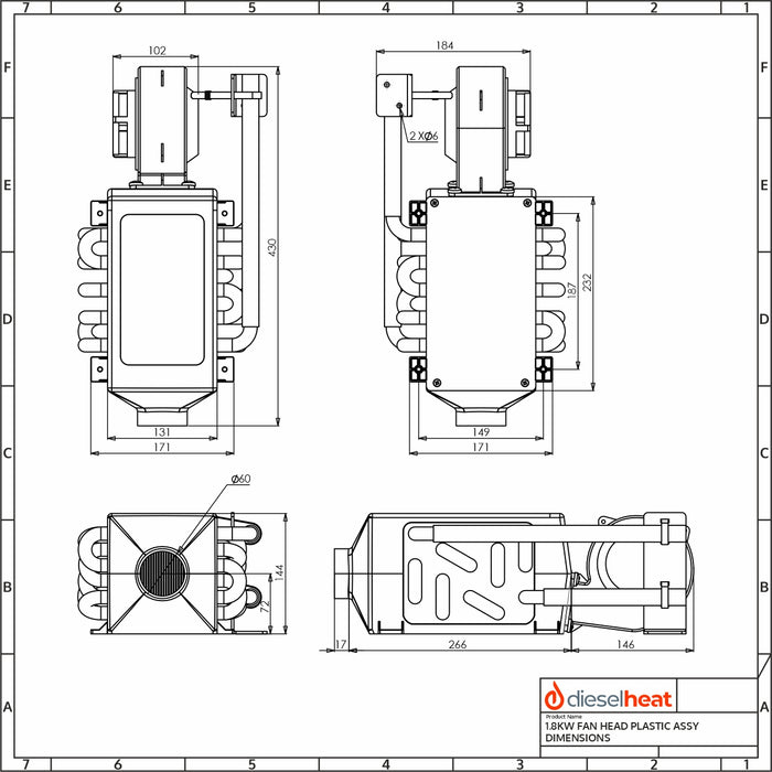 DH9Duo Compact Diesel Hot Water System with 1.8kW Ducted Air Heater