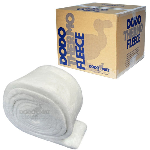 Roll of Dodo Thermo Fleece next to its packaging box on a white background