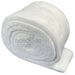 Roll of white protective padding with a brand logo on a white background